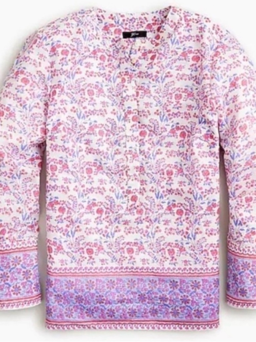 J. Crew Metallic Block Print Tunic Top